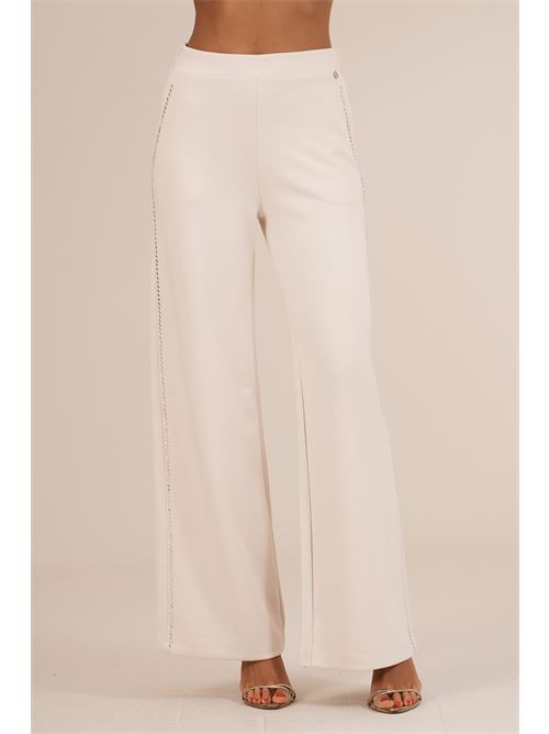 Pantalone in viscosa con strass Luckylu Milano | PA25SCCHALK